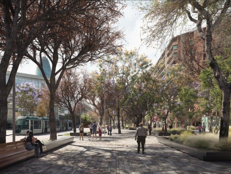 urbanización de la Gran Via entre las Glòries y la rambla del Poblenou