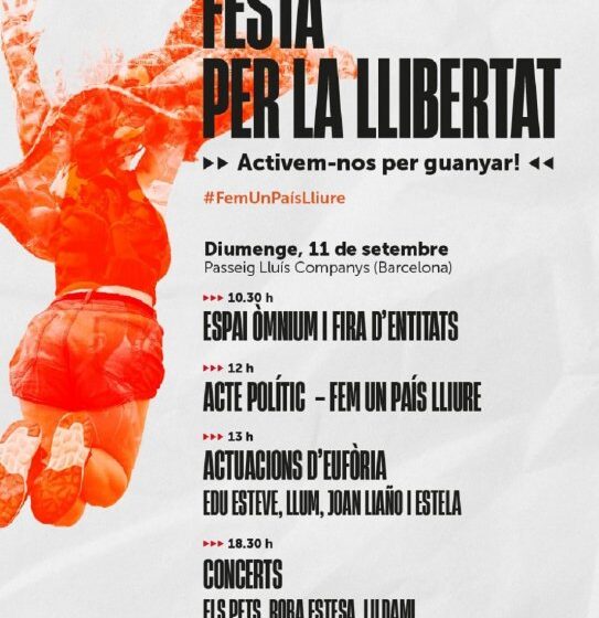 Manifestación del 11 de septiembre y conciertos Diada 2022 Barcelona