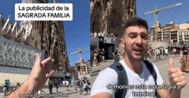 Joven argentino en TikTok opina sobre las obras interminables en la Sagrada Familia