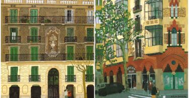 Pinturas modernistas de Núria Llimona, rescatan las fachadas originales del  Eixample