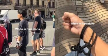 Turistas en Barcelona atan sus teléfonos a sus muñecas para evitar robos