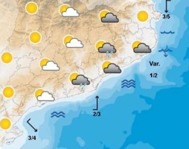 Previsión climática para Catalunya: calor creciente y chubascos en el norte