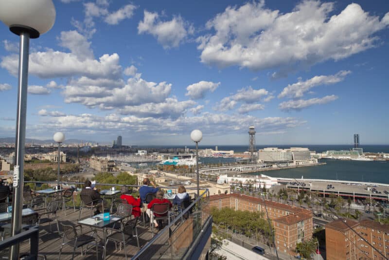 BARCELONA,SPAIN-APRIL 20,2012: City view from terrace bar of Mir