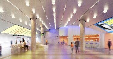 nuevo vestíbulo singular que conectará el metro de Glòries con el interior del DHub
